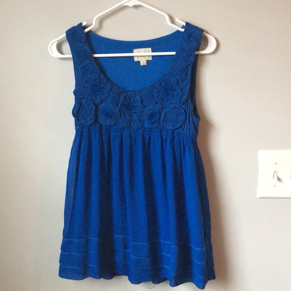 Blue Flowy Tank